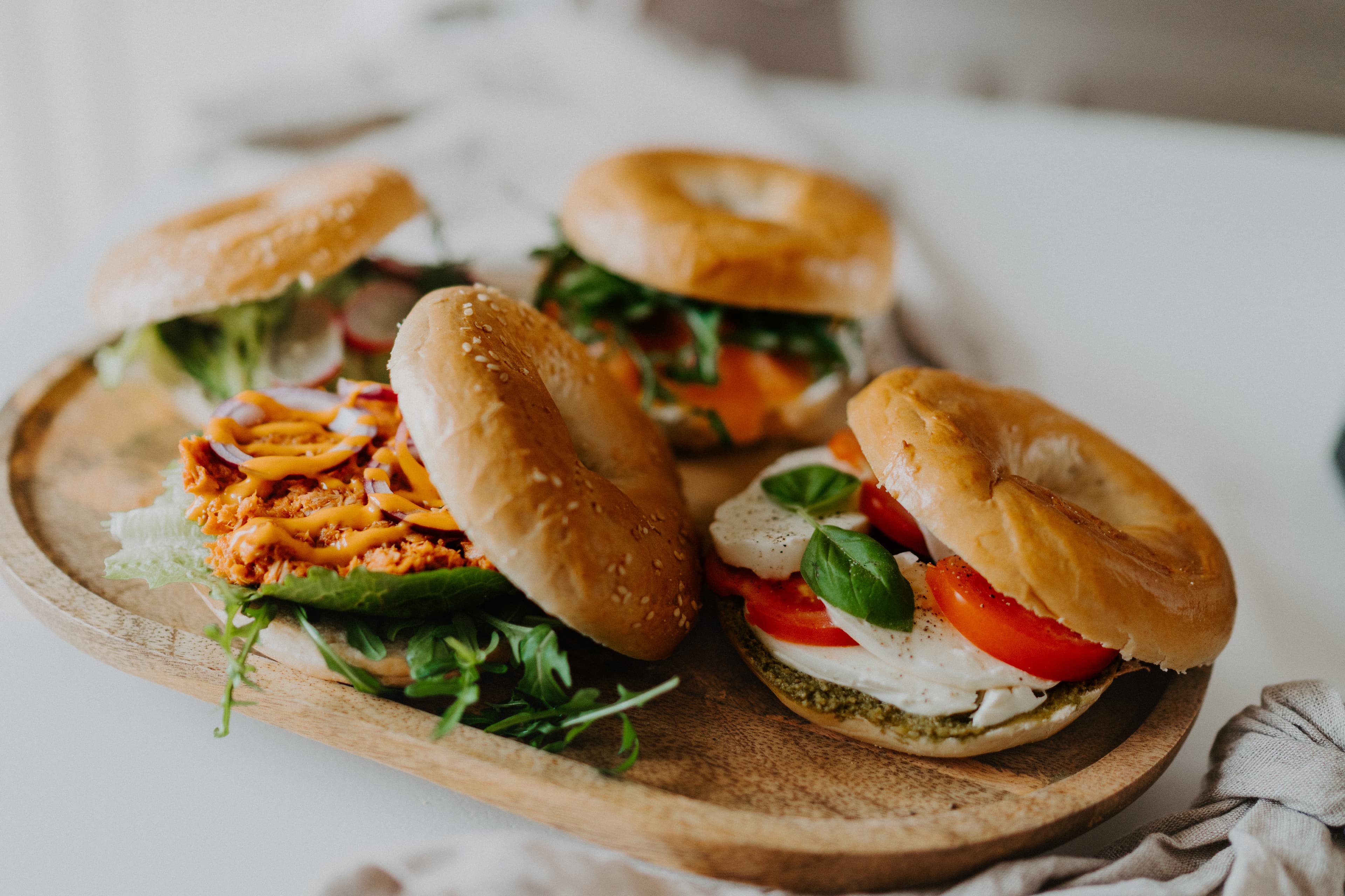 Bagel-Auswahl als Ergänzung zum Coffee Catering von Creamy Catering